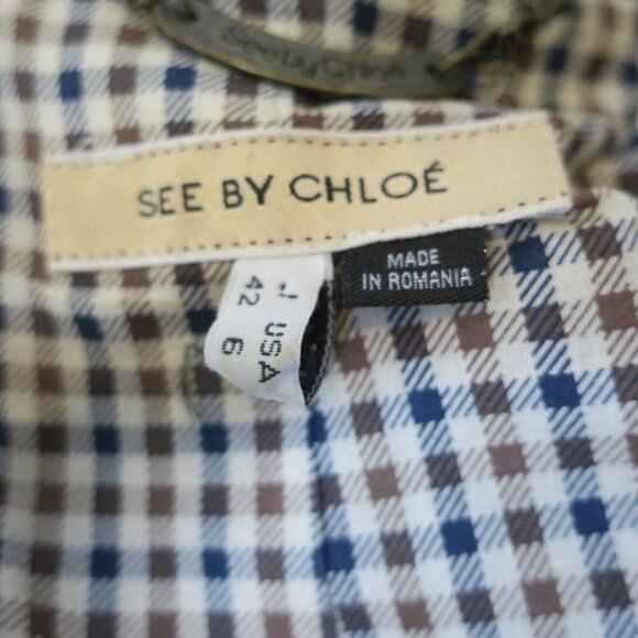 See by Chloe Wool Military Green Utility Jacket Coat Wool Blend Women's 4/6 - Picture 3 of 5